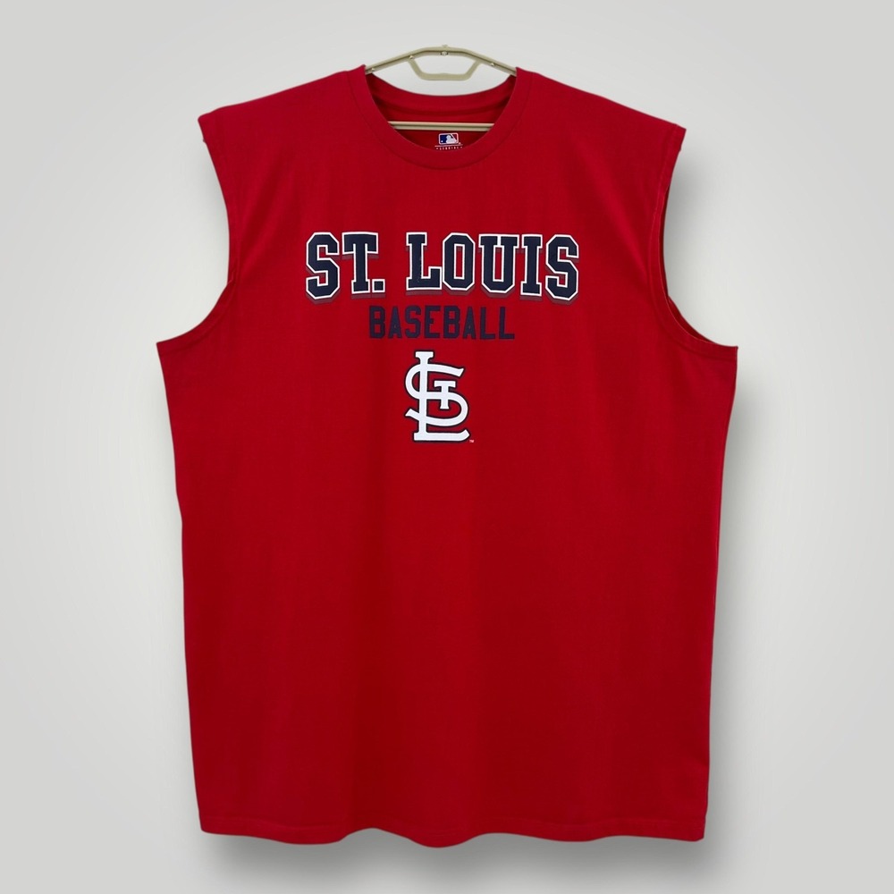 St. Louis Cardinals Shirt Mens 3XLT‎ TALL Red MLB Baseball Sleeveless Genuine